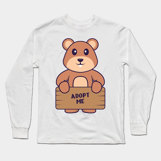 Cute squirrel character. Long Sleeve T-Shirt by kolega